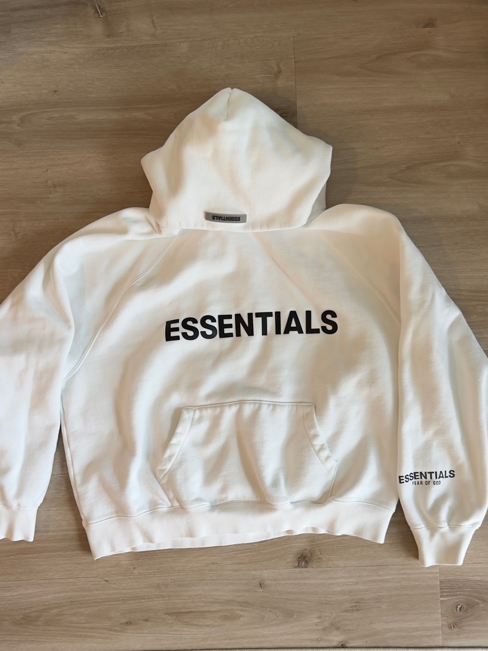 ESSENTIALS White Hooded Sweatshirt - Fear of God